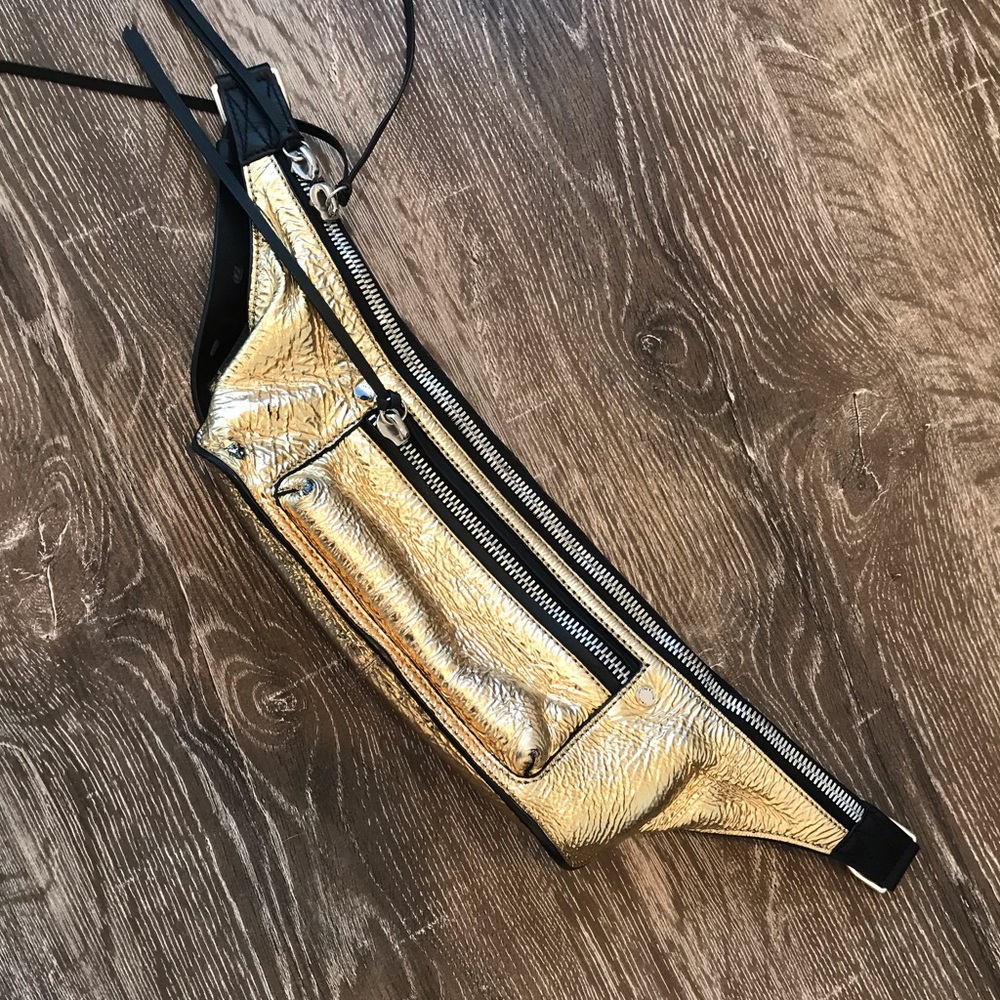 Rag & Bone Gold Patent Leather Fanny Pak